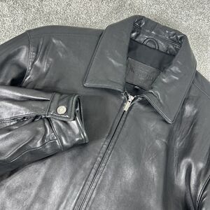 BRANDINI Black Bomber 100% Butter Soft Lamb Leather Jacket Size Large Men’s